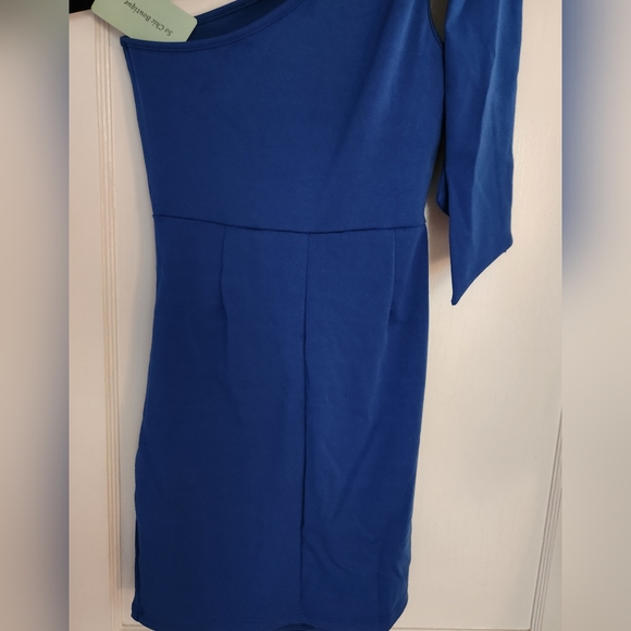 Blue One Shoulder Dress - Picture 5 of 9